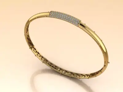 The Stellar Bangle Bracelet jewelry 3D model - for Her 3D print model