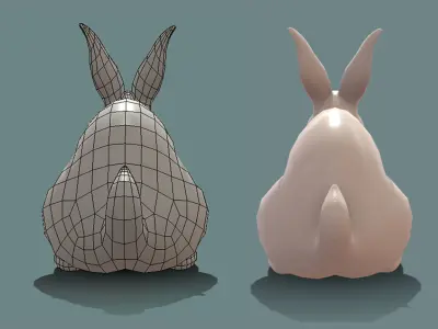 Rabbit  Low-poly 3D model purchase