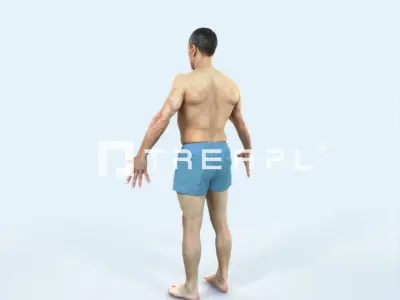 Fortitude F Animated Rigged Beach Sports Man Low-poly 3D model