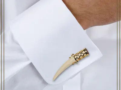 Cufflinks Mammoth ivory 3D print model