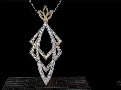 Minimal Lotus necklace 3D print model