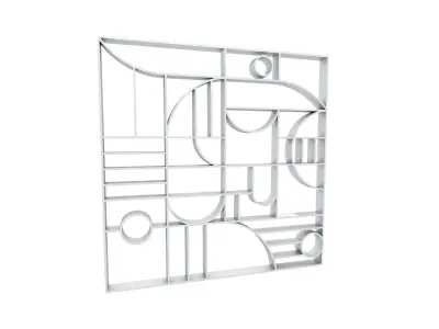 3D Decorative Partition Silver 3D model