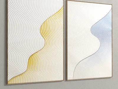 Plaster Two Photo Frame E-21 Low-poly 3D model