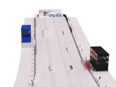 ski resort Low-poly 3D model