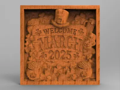 welcom march 2025 st patrick day decor  3D print model