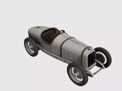 1910s Early Vintage Grand Prix Race Car Antique Open Wheel Racer 3D model