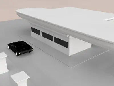 Racetrack toy race track with two cars 3D model