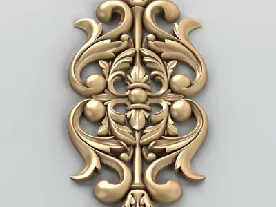 Carved decor central 014 3D model