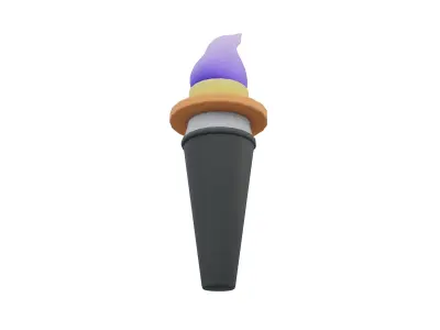 Torch Icon v1 003 Low-poly 3D model