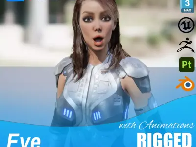 Futuristic Sci-Fi Girl Character Unreal Engine MOCAP Game Ready Low-poly 3D model