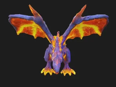 Emberax Fire Dragon 3D Model Low-poly 3D model
