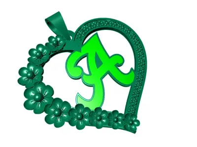 Very beautiful  -A- latter  pendant  Free 3D print model