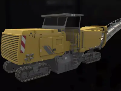 Road Planing Wirtgen Low-poly 3D model