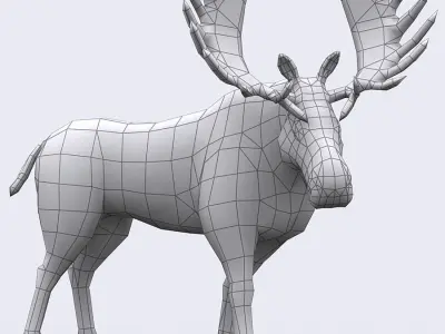 3DRT - Moose Low-poly 3D model
