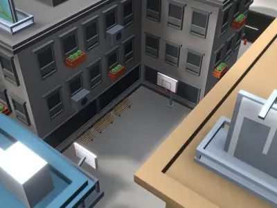 Low Poly Mini City Pack Low-poly 3D model
