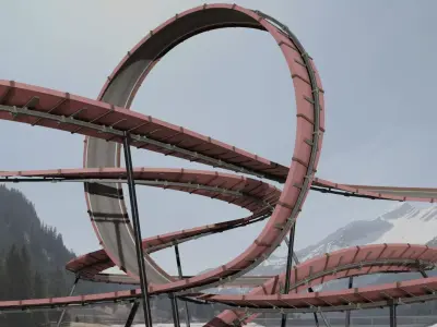 Acrobatic Track  Low-poly 3D model