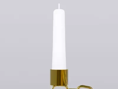 Alphabet D Chain Gold Candleholder 3D Model True 4K PBR Renders  Low-poly 3D model