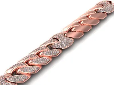 cuban chain luxury new design gold silver STL 3D model