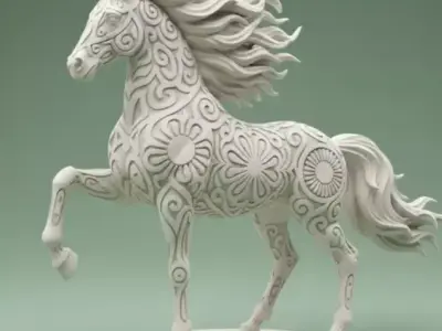 Horse sculpture 3D print model