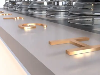 Glass Chess Set 3D model