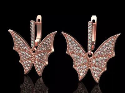 Butterfly earring model 514 3D print model