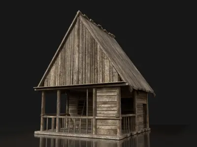 Next Gen AAA FANTASY MEDIEVAL WOODEN VILLAGE SMALL CABIN Free low-poly 3D model