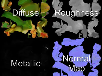 Chameleon Reptile Model Pack for Versatile D Use Low-poly 3D model