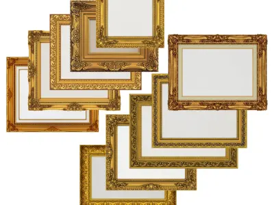 Collection of 3d models Frame picture gold v1 3D model