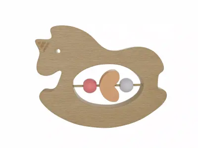 Wooden Horse Baby Toy 3D model