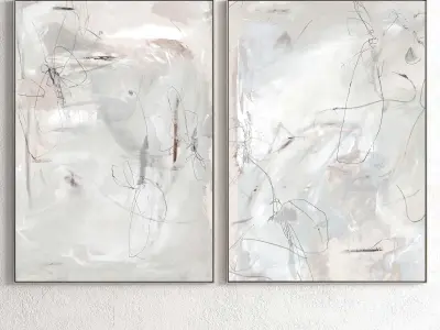 Plaster Two Photo Frame 117 Low-poly 3D model