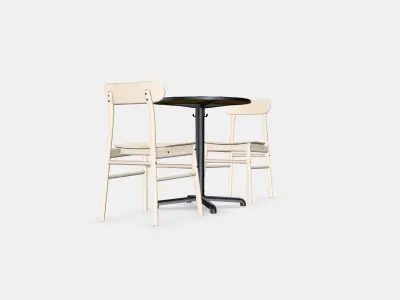 STENSELE - RONNINGE Table and 2 chairs Low-poly 3D model