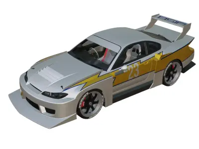 NISSAN SILVIA LB WORKS Low-poly 3D model