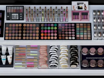 Large set of cosmetics 3D model