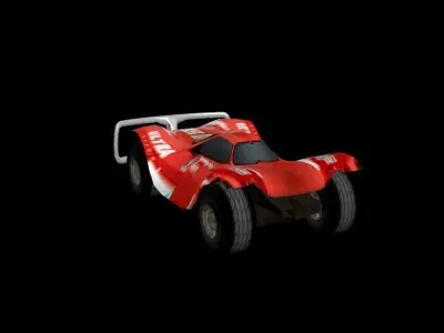 Racing car Low-poly 3D model 4