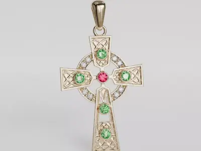 pendant cross with links 3D print model