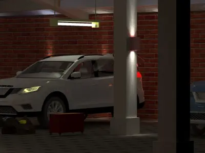 Game Car Garage 3D model 3D model