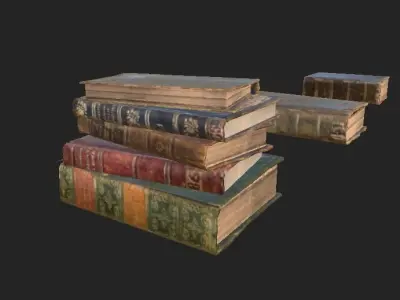 Book 4K PBR GameReady old books Low-poly 3D model