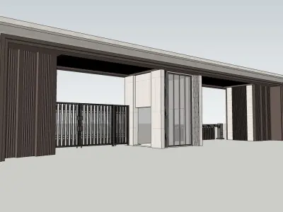 gate house with modern lines gate 3d sketchup model 3D model