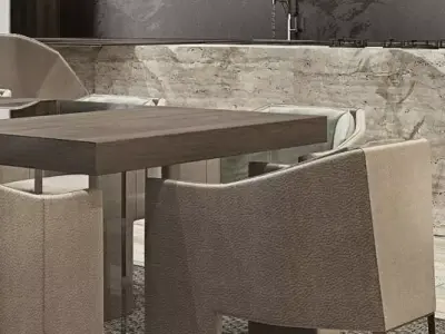 001681 Kitchen Stone Island Set Premium Rock-Carved Elements 3D print model