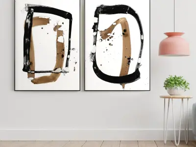 Plaster Two Photo Frame 65 Low-poly 3D model
