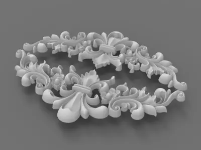 Floral Wood Carving for Furniture - 2 3D model