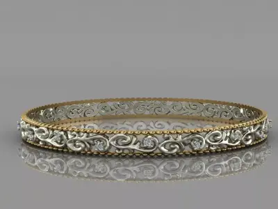 Bangles with stones 3D print model