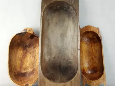 Antique Dough Bowls 3 3D model