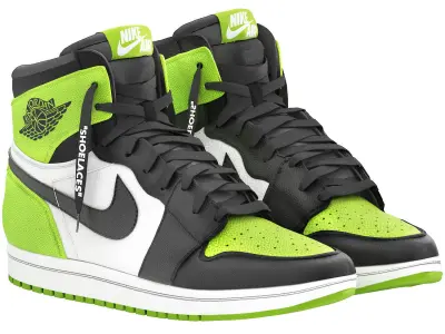 Nike air jordan 1 retro green 3D model