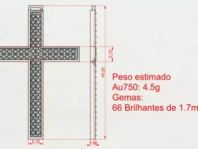 Diamond Cross 3D print model