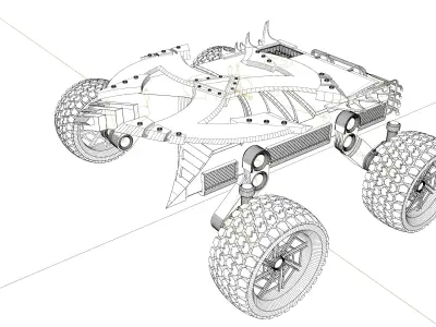 Grinder Bot Low-poly 3D model