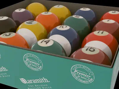  billiard ball set 3D model