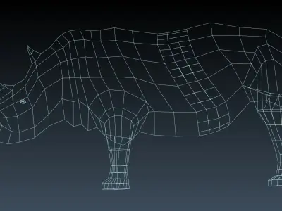 Rinosaurs rhinoceros Low-poly 3D model