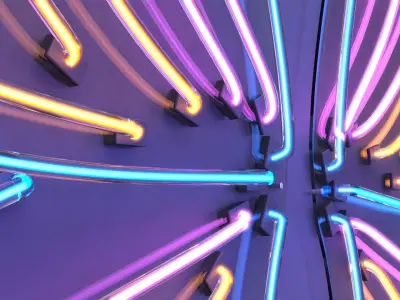 Butterfly Wings 3 - Neon Sign 3D model