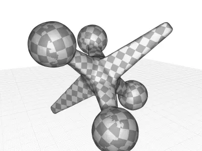 Rust Brown Bruna Jacks Sculpture 3D model